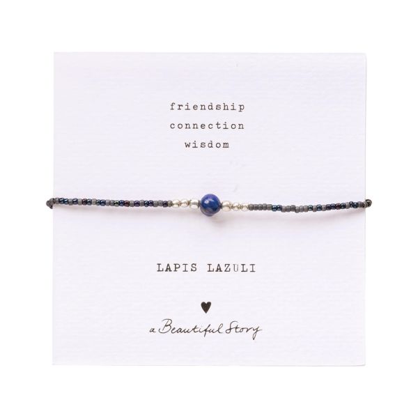 Edelsteinkarte iris card Lapislazuli Silber Armband von A Beautiful Story