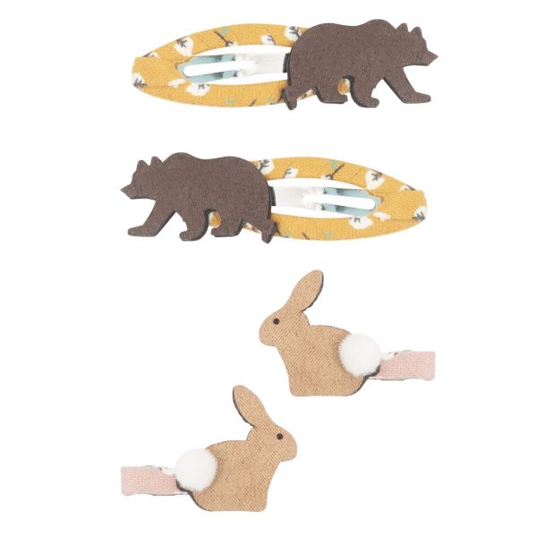 Bunny & Bear/ Hase & Bär Clip Set Haarspangen von Mimi & Lula