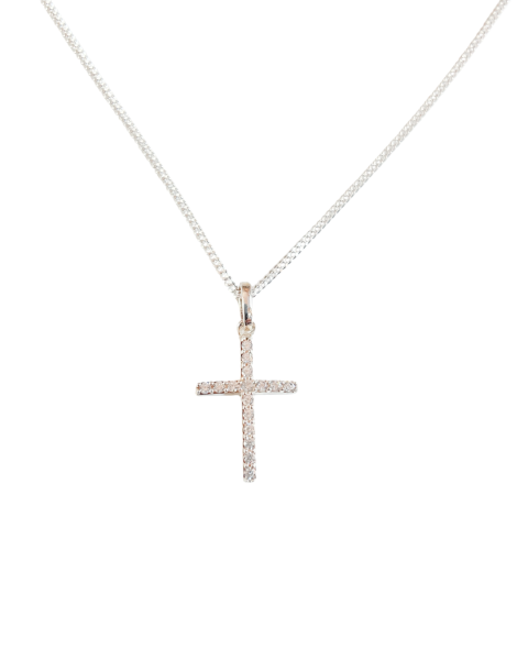 Kette Silber mit Kreuz mit Zirkonia 6