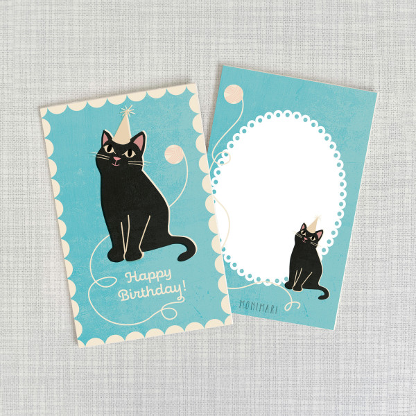 Minicard Happy Birthday Katze von Monimari