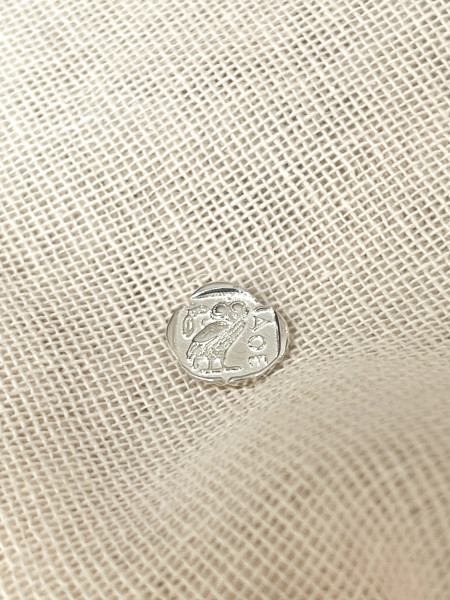 Pin mit Eule Antike Silber von Krinaki