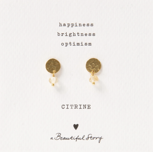 Mini Coin Citrin Goldr Ohrringe von A Beautiful Story