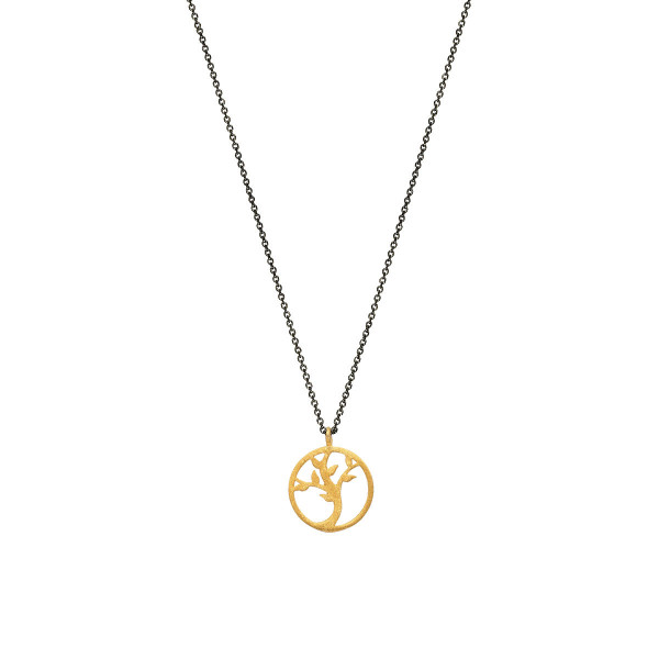 Zarte Kette Lebensbaum in 585 Gold und Silber von Krinaki