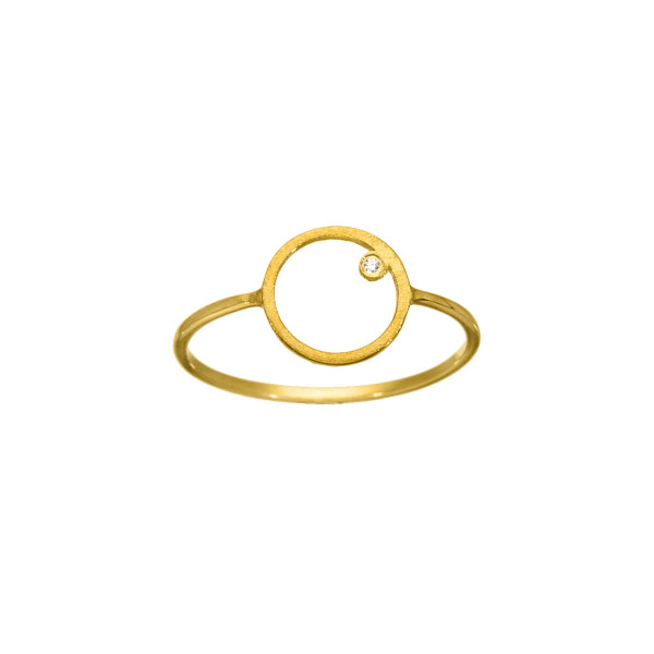 Zarter Ring Circle of Line 14ct Gelbgold Größe 52 von Krinaki