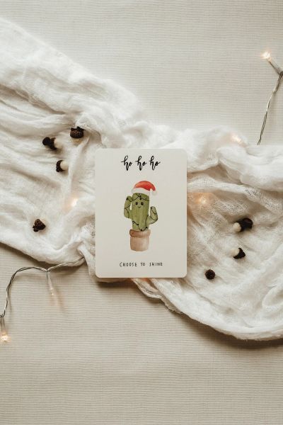 Postkarte Kaktus hohoho choose to shine Linda Mundo