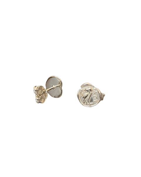 Ohrstecker mit Eule Antike Silber von Krinaki