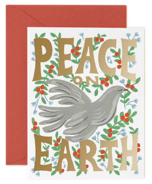 Weihnachtskarte Klappkarte peace on earth von Rifle Paper Co.
