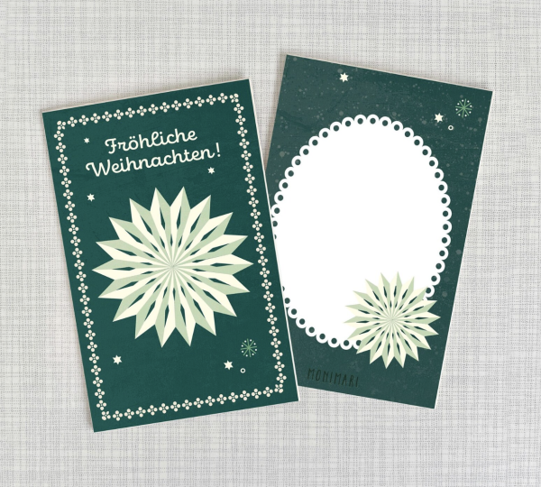 Minicard Stern grün Holzschliffpappe von Monimari