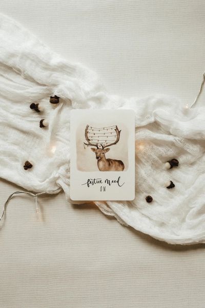 Postkarte Weihnachtskarte Hirsch Linda Mundo