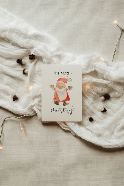 Postkarte Weihnachtsmann merry christmas Linda Mundo