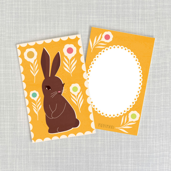Minicard Ostern Blumenhase von Monimar
