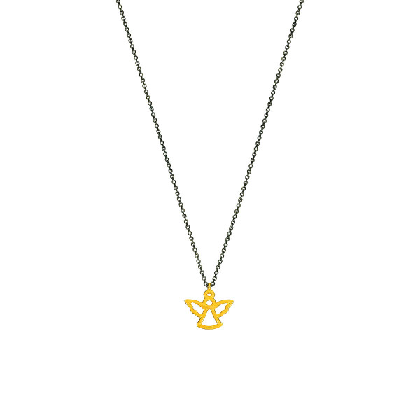 Zarte Kette Schutzengel in 585 Gold und Silber von Krinaki