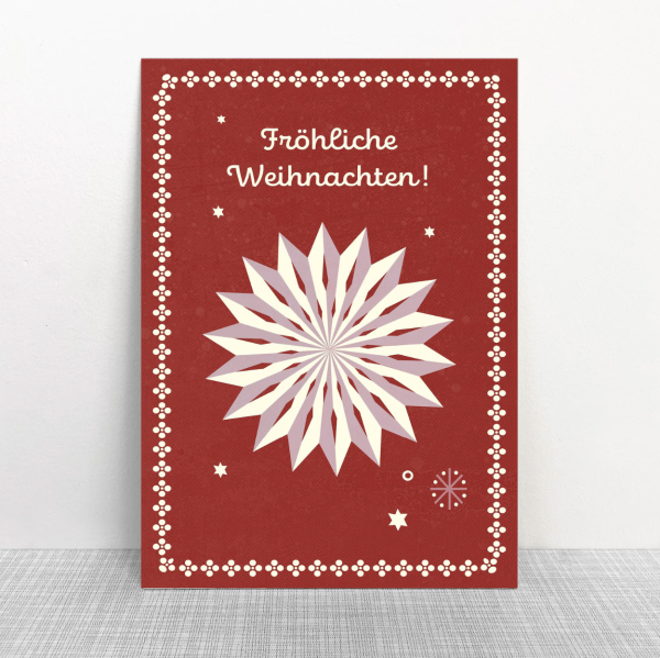 Weihnachtskarte Stern rot von Monimari
