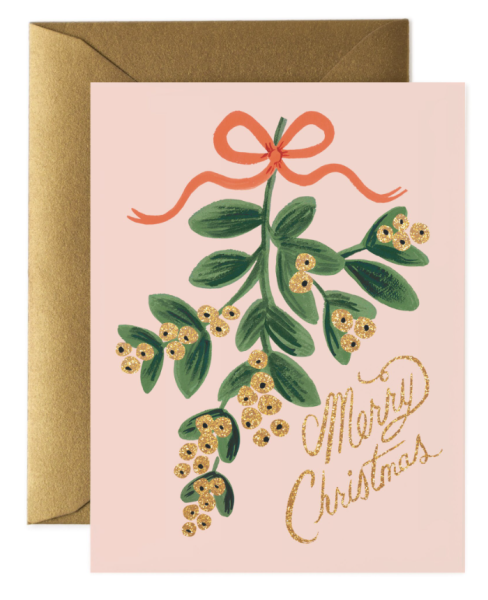Weihnachtskarte Klappkarte Mistel von Rifle Paper Co.