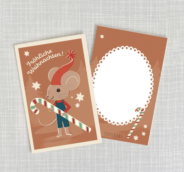 Minicard Zuckermaus Holzschliffpappe von Monimari