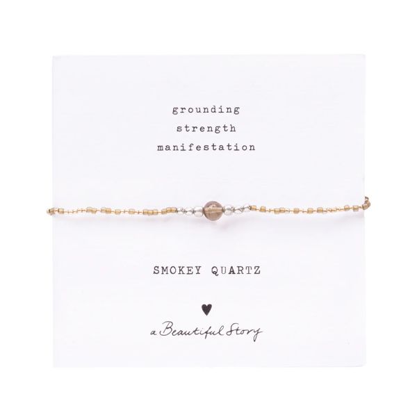 Edelsteinkarte iris card Rauchquarz Silber Armband von A Beautiful Story