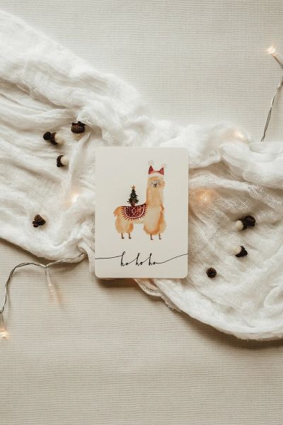 Postkarte Alpaca hohoho Linda Mundo
