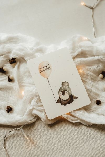 Postkarte Pinguin Ballon Linda Mundo