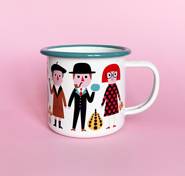 Tasse Becher Emaille "Art Lover" von OMM Design